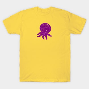 Cute Purple Octopus Drawing T-Shirt